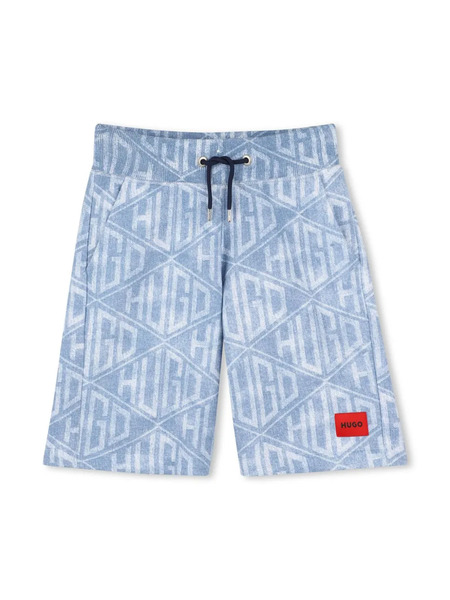  Hugo Kids Logo-print Shorts - Blue 