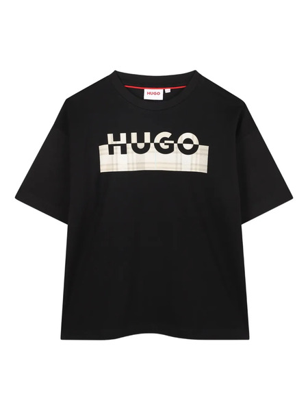  Hugo Kids Logo-print T-shirt - Black 