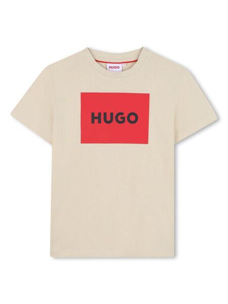  Hugo Kids Logo-print T-shirt - Neutrals 