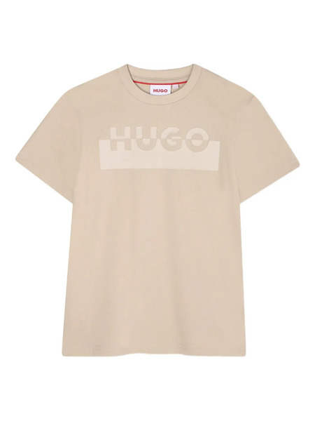  Hugo Kids Logo Print T-shirt - Neutrals 
