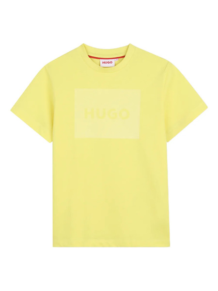  Hugo Kids Logo-print T-shirt - Yellow 
