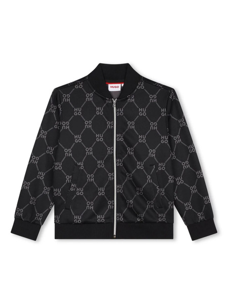  Hugo Kids Monogram-print Bomber Jacket - Black 