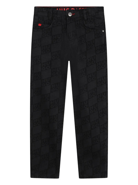  Hugo Kids Monogram-print Jeans - Black 