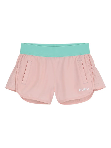 Hugo Kids Perforated Shorts - Pink 