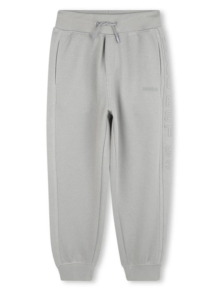  Hugo Kids Rubberised-logo Track Pants - Grey 