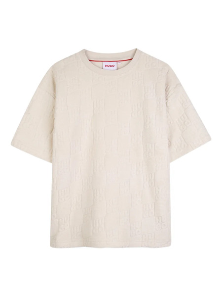  Hugo Kids Short-sleeve Pattern T-shirt - Neutrals 