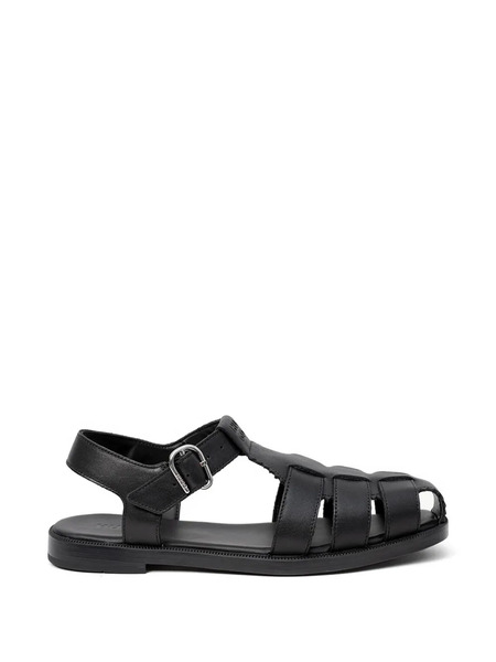  Hugo Liora Buckled Woven-design Sandals - Black 