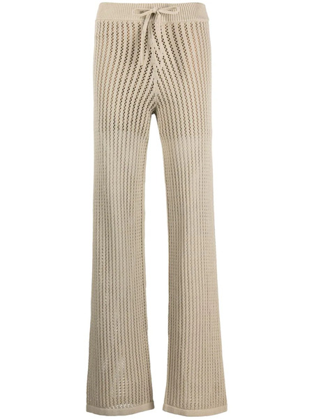  Hugo Open-knit Straight-leg Trousers - Green 