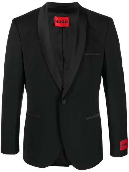  Hugo Single-breasted Tuxedo Blazer - Black 