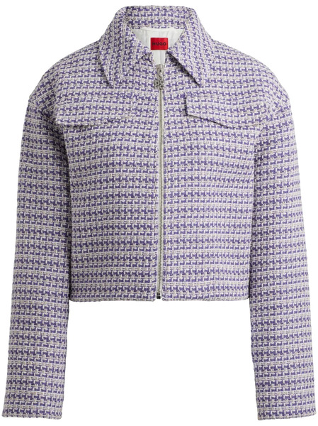  Hugo Tweed Cropped Jacket - Neutrals 