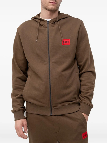  Hugo Zip-up Hooded Jacket - Brown 