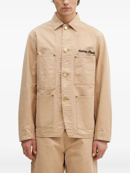  Human Made Embroidered-logo Shirt Jacket - Neutrals 