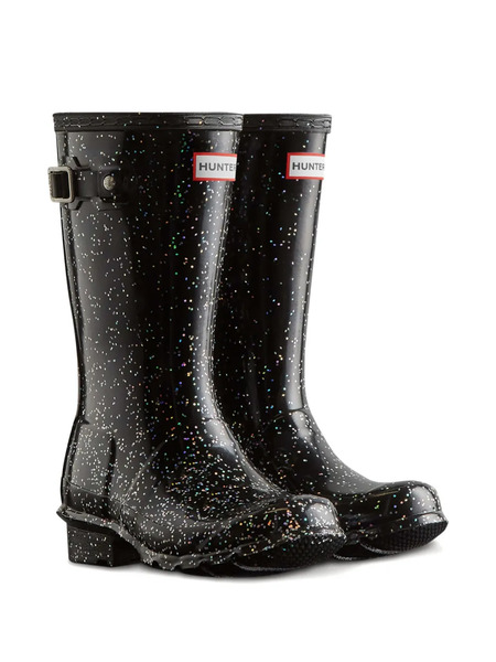  Hunter Kids First Giant Glitter Rain Boots - Black 