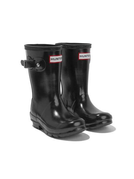 Hunter Kids Logo-patch Wellies - Black 