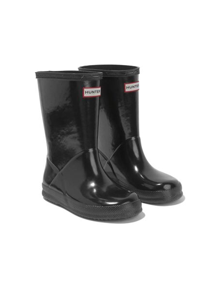  Hunter Kids Logo-patch Wellies - Black 
