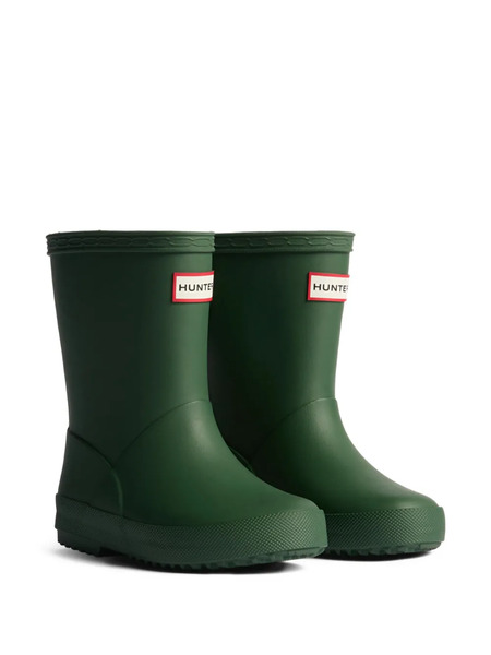  Hunter Kids Logo-patch Wellies - Green 