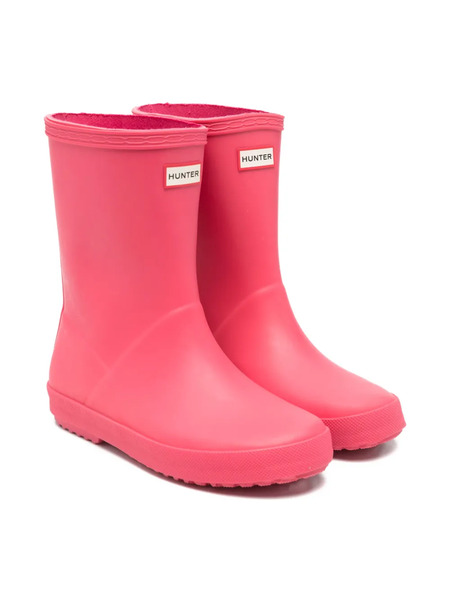  Hunter Kids Logo-plaque Boots - Pink 