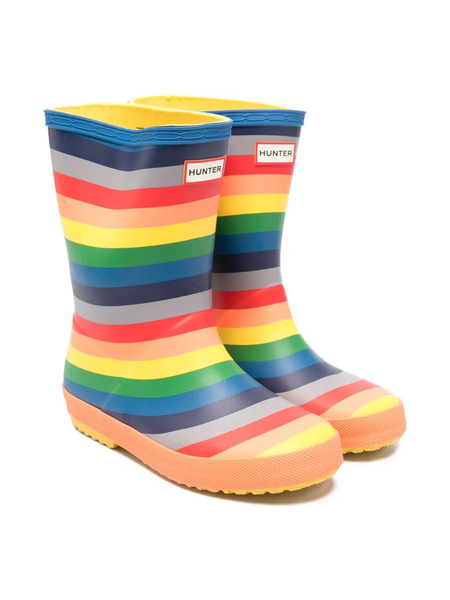  Hunter Kids Striped Boots - Blue 