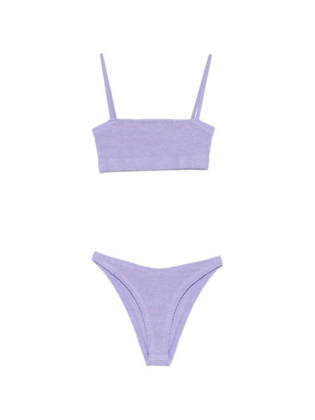  Hunza G Crinkle Texture Straps Swimsuit - Purple 