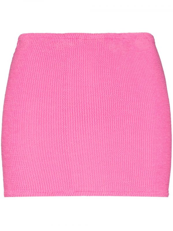  Hunza G Crinkled-effect Mini Skirt - Pink 