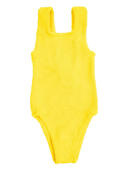  Hunza G Kids Classic Crinkle Swimsuit - Yellow 