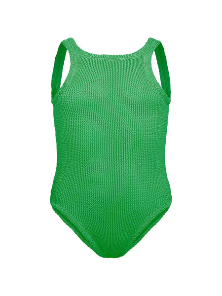  Hunza G Kids Classic Textured Swimsuit - Green 