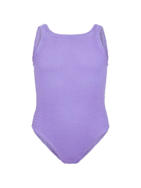  Hunza G Kids Classic Textured Swimsuit - Purple 