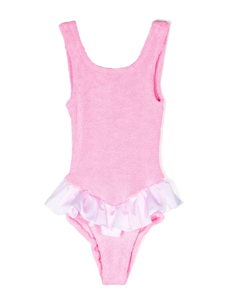  Hunza G Kids Denise Ruffled Swimsuit - Pink 