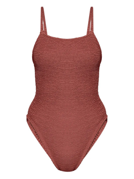  Hunza G Metallic Crinkle Swimsuit - Red 