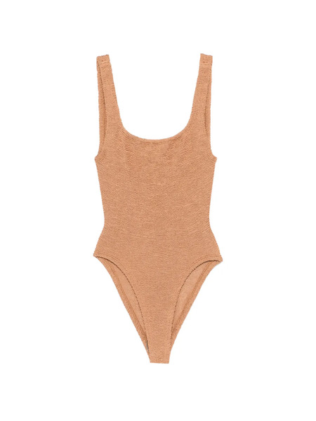  Hunza G Square-neck Crinkle Swimsuit - Neutrals 