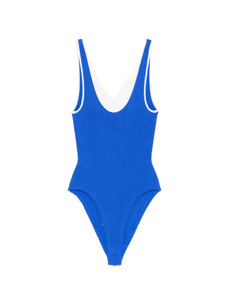  Hunza G Textured Trim Swimsuit - Blue 