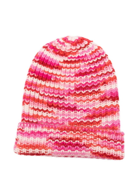  Hurray Striped Cashmere Beanie Hat - Pink 