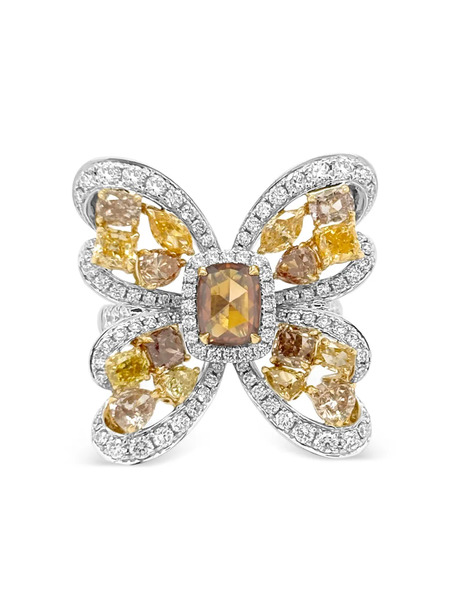  Hyt Jewelry Butterfly Diamond Ring - Silver 