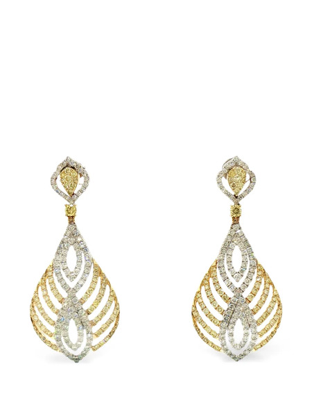  Hyt Jewelry Diamond Drop Earrings - Yellow 