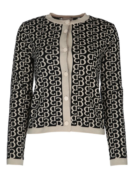  I Blues Monogrammed Button-up Cardigan - Black 