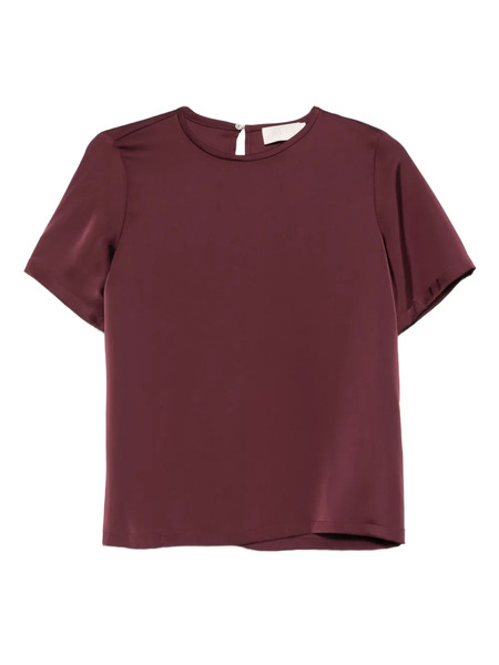  I Blues Short-sleeve Round-neck Blouse - Red 