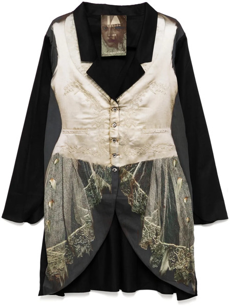  Ia London Printed Blazer - Black 