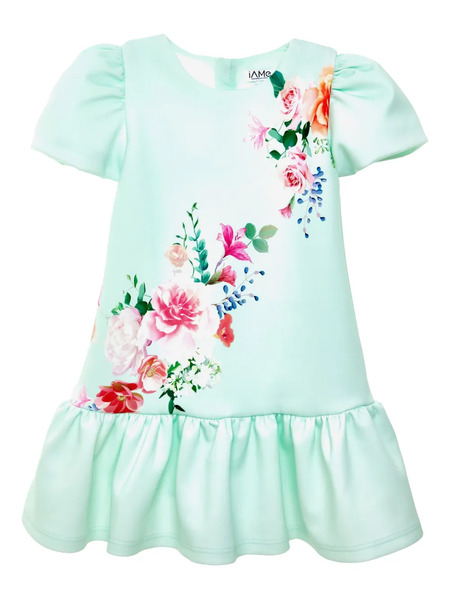  Iame Kids Floral-print Dress - Green 