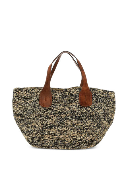  Ibeliv Raffia Handle Tote Bag - Black 