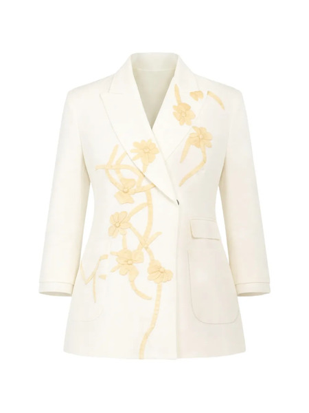  Ibrigu Floral-appliqué Jacket - Neutrals 