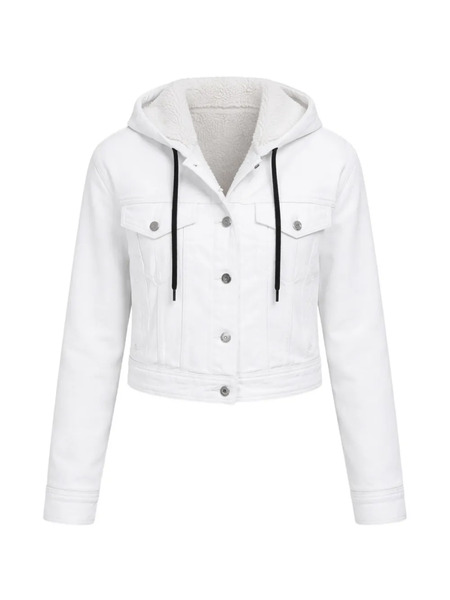  Iceberg Button Fastening Hooded Jacket - White 