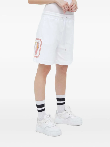  Iceberg Drawstring Graphic-print Shorts - White 