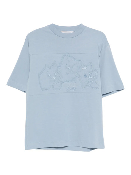  Iceberg Embroidered Cotton T-shirt - Blue 