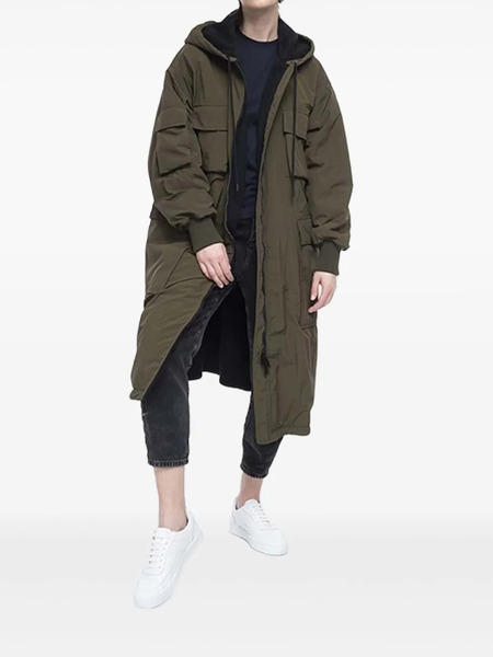  Iceberg Embroidered-logo Hooded Coat - Green 
