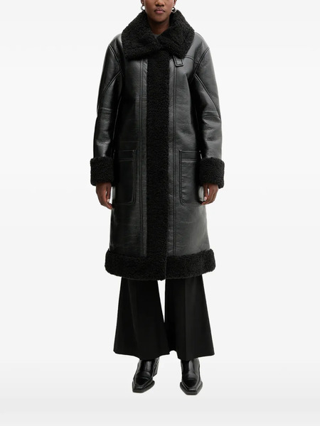  Iceberg Faux-fur Collared Coat - Black 