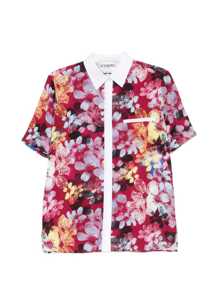  Iceberg Flora-print Collared Shirt 
