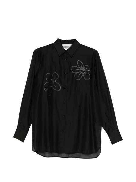  Iceberg Floral-embroidered Shirt - Black 
