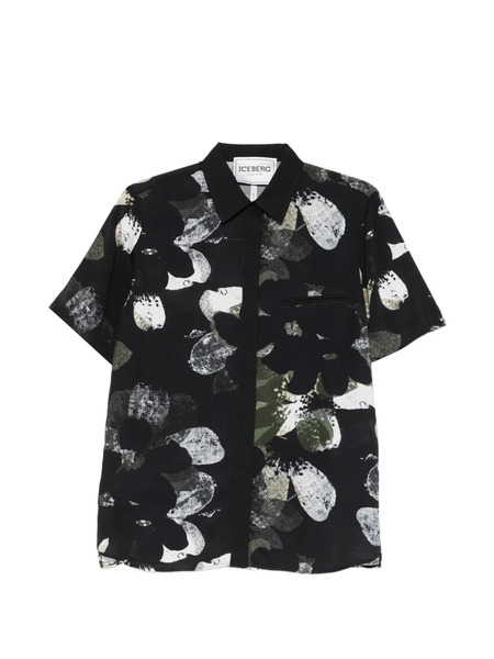  Iceberg Floral Pocket Shirt - Black 