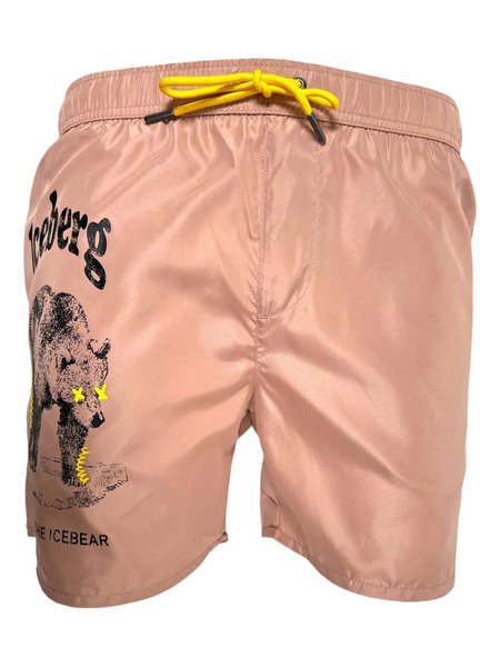  Iceberg Graphic-print Swim Shorts - Neutrals 