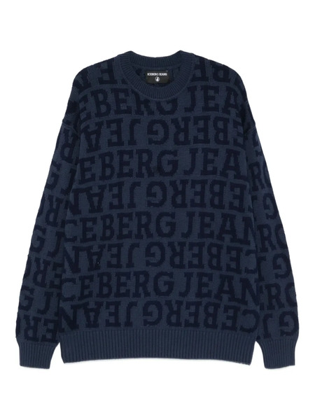  Iceberg Intarsia-knit Logo Sweater - Blue 